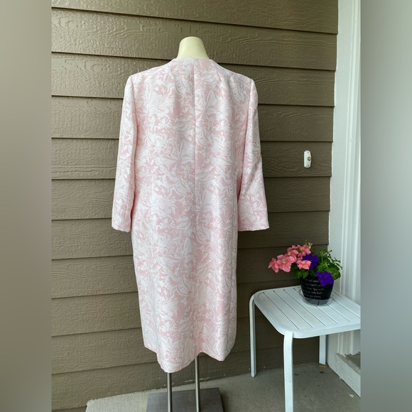 Kasper Women's Evening Coat Blazer Brocade Floral Pattern Size 18 Beaded Neck - Picture 4 of 16